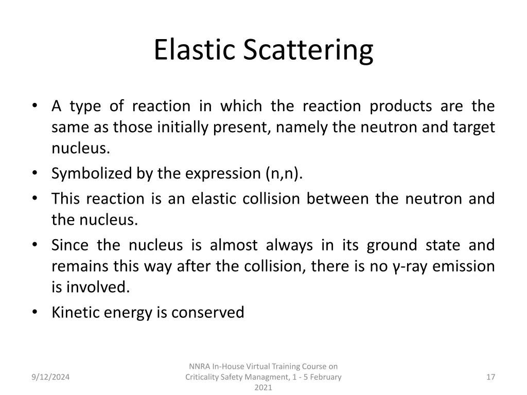 elastic scattering