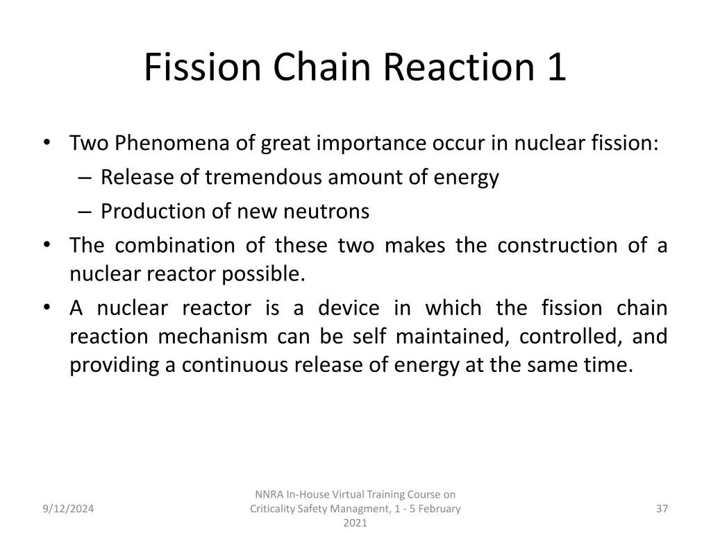 fission chain reaction 1