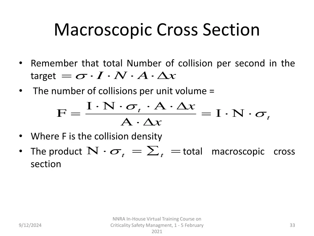 macroscopic cross section