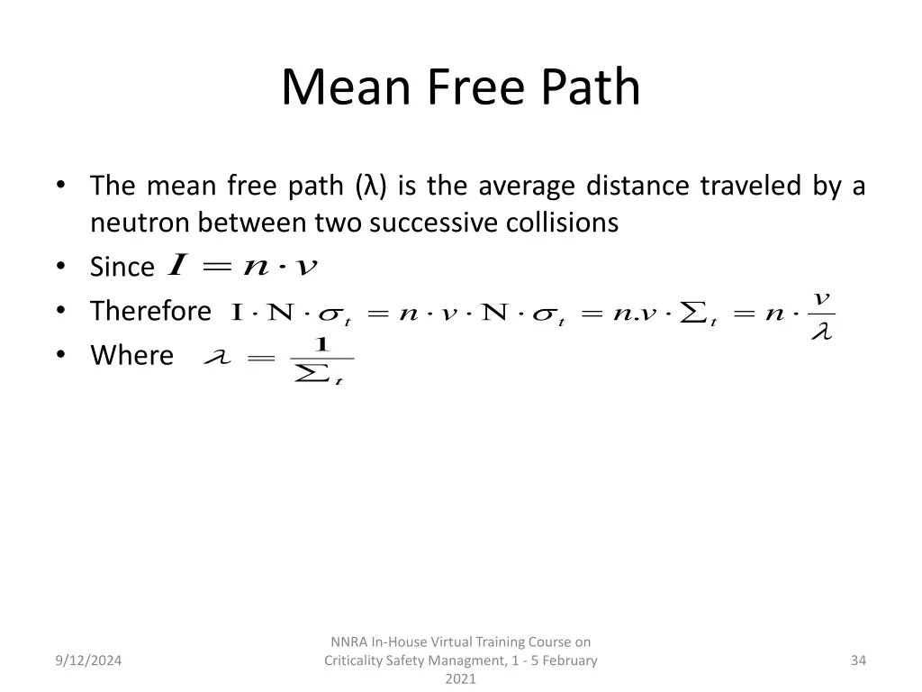 mean free path