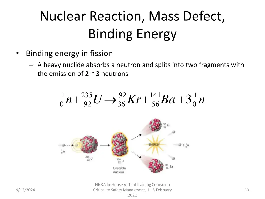 nuclear reaction mass defect binding energy 1