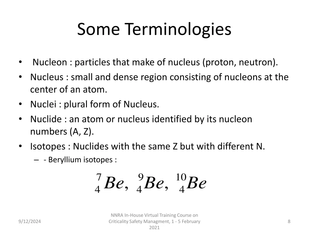 some terminologies