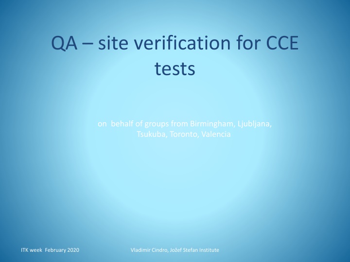 qa site verification for cce tests