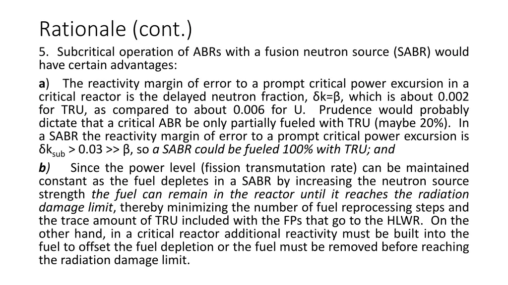 rationale cont 5 subcritical operation of abrs