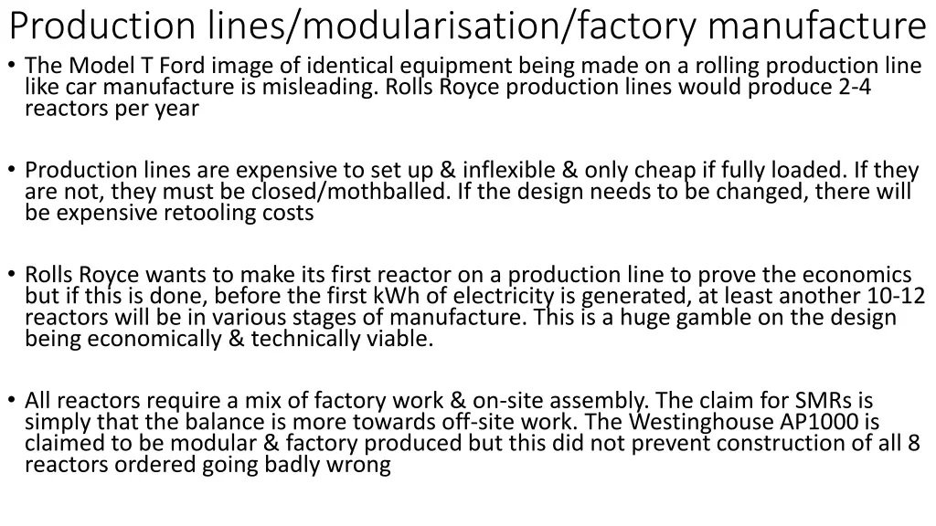 production lines modularisation factory