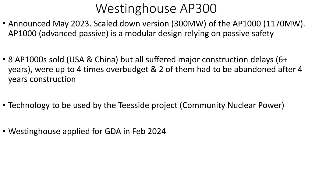 westinghouse ap300