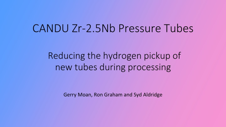 candu zr 2 5nb pressure tubes