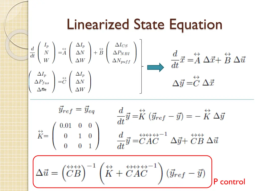 linearized state equation