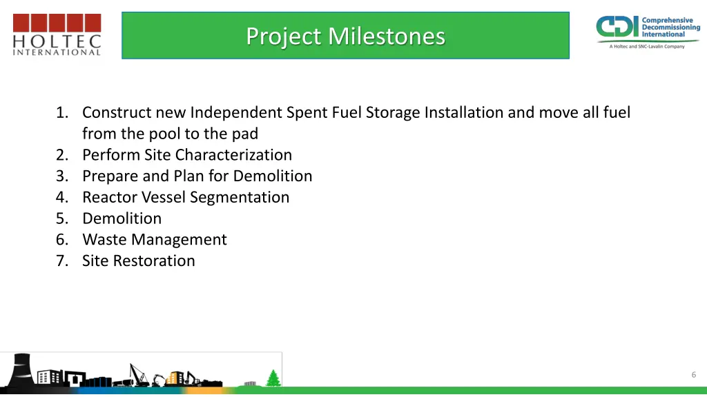 project milestones