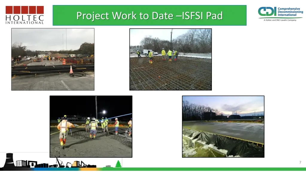 project work to date isfsi pad