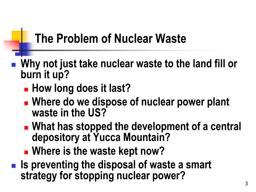 the problem of nuclear waste