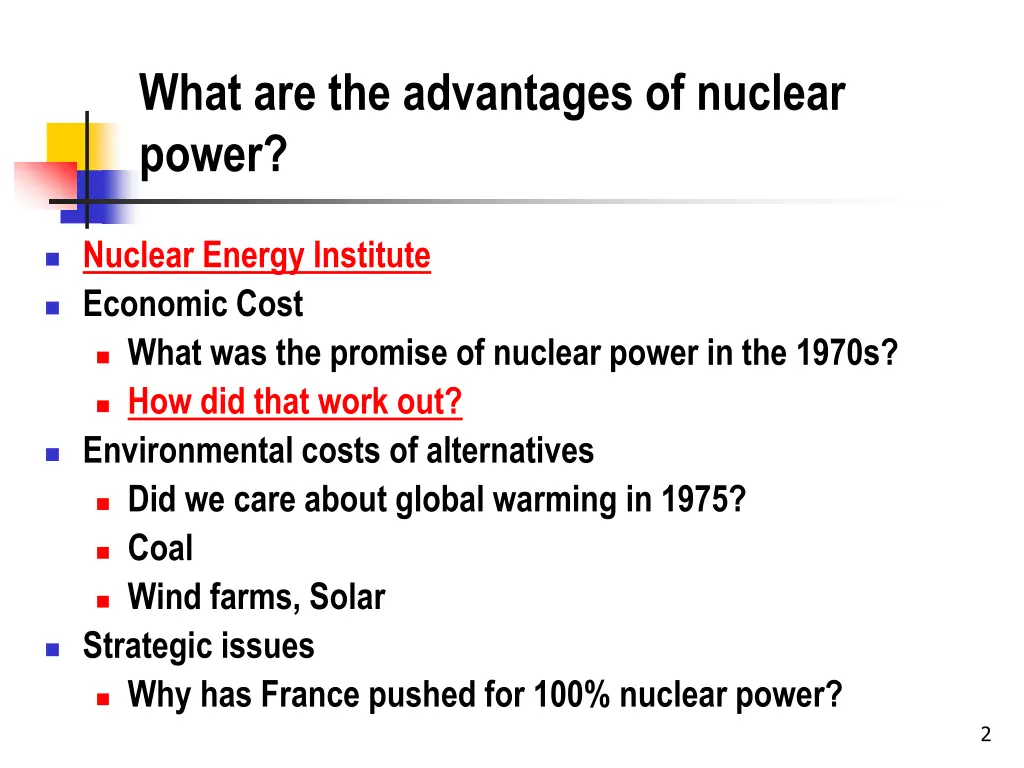 what are the advantages of nuclear power