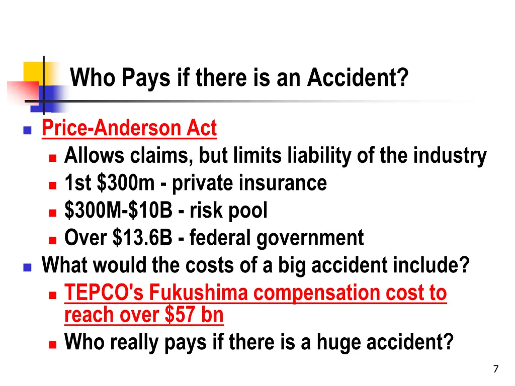 who pays if there is an accident