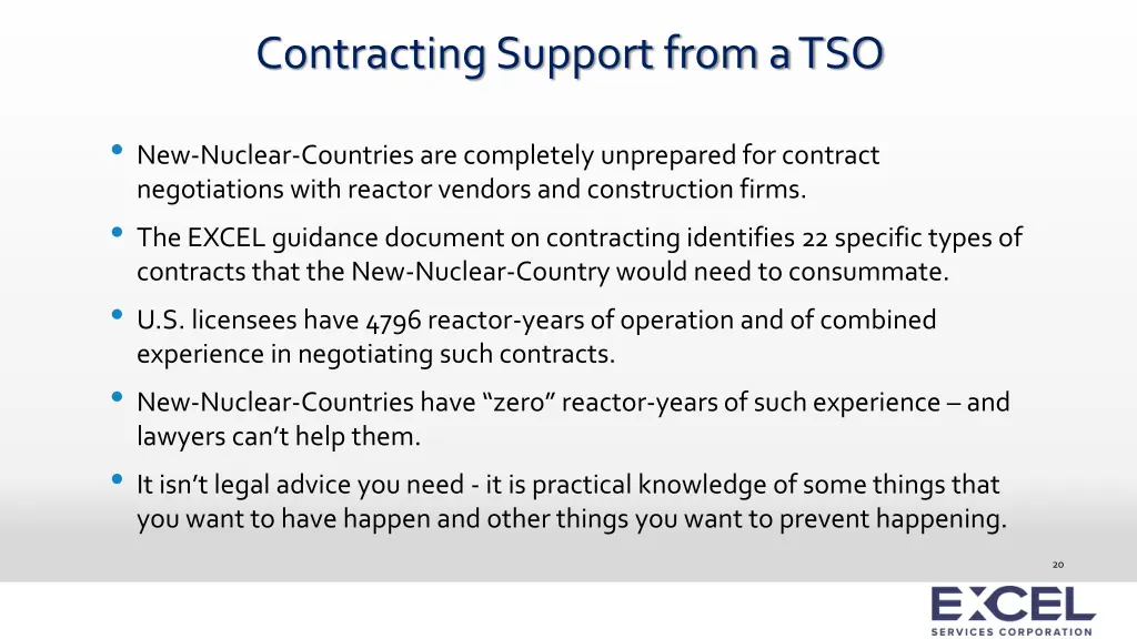 contracting support from a tso