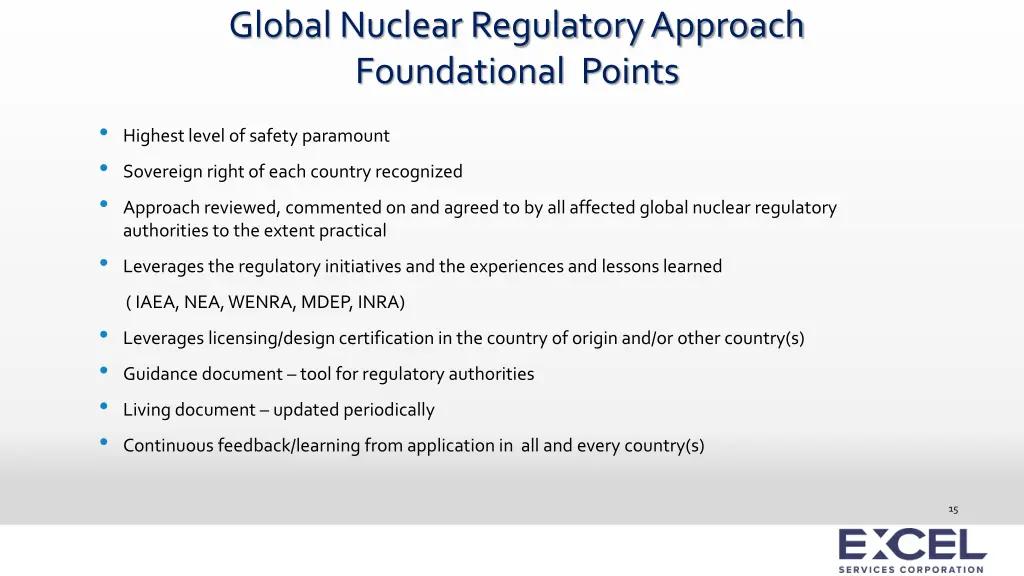 global nuclear regulatory approach foundational