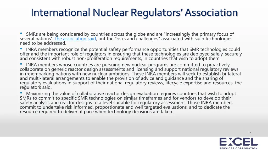 international nuclear regulators association