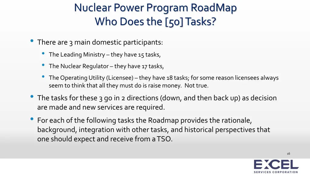 nuclear power program roadmap who does