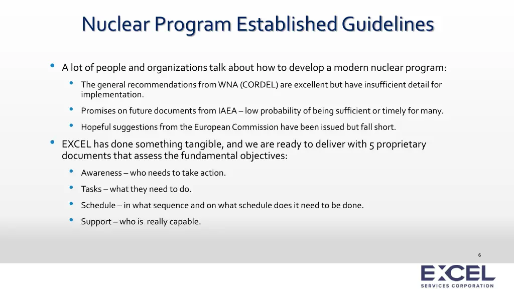 nuclear program established guidelines