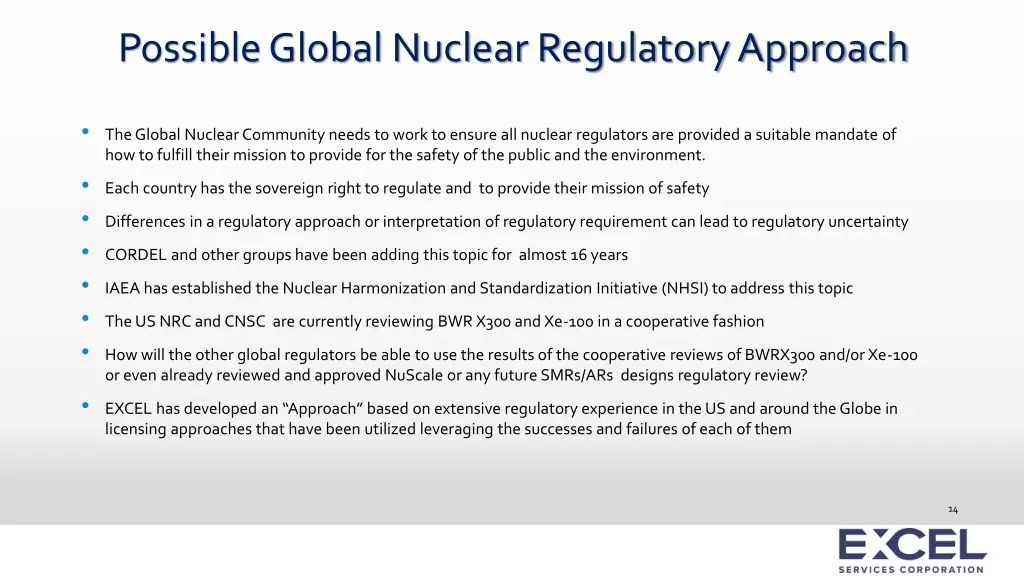 possible global nuclear regulatory approach