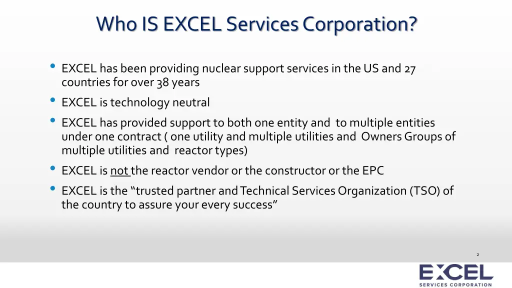 who is excel services corporation