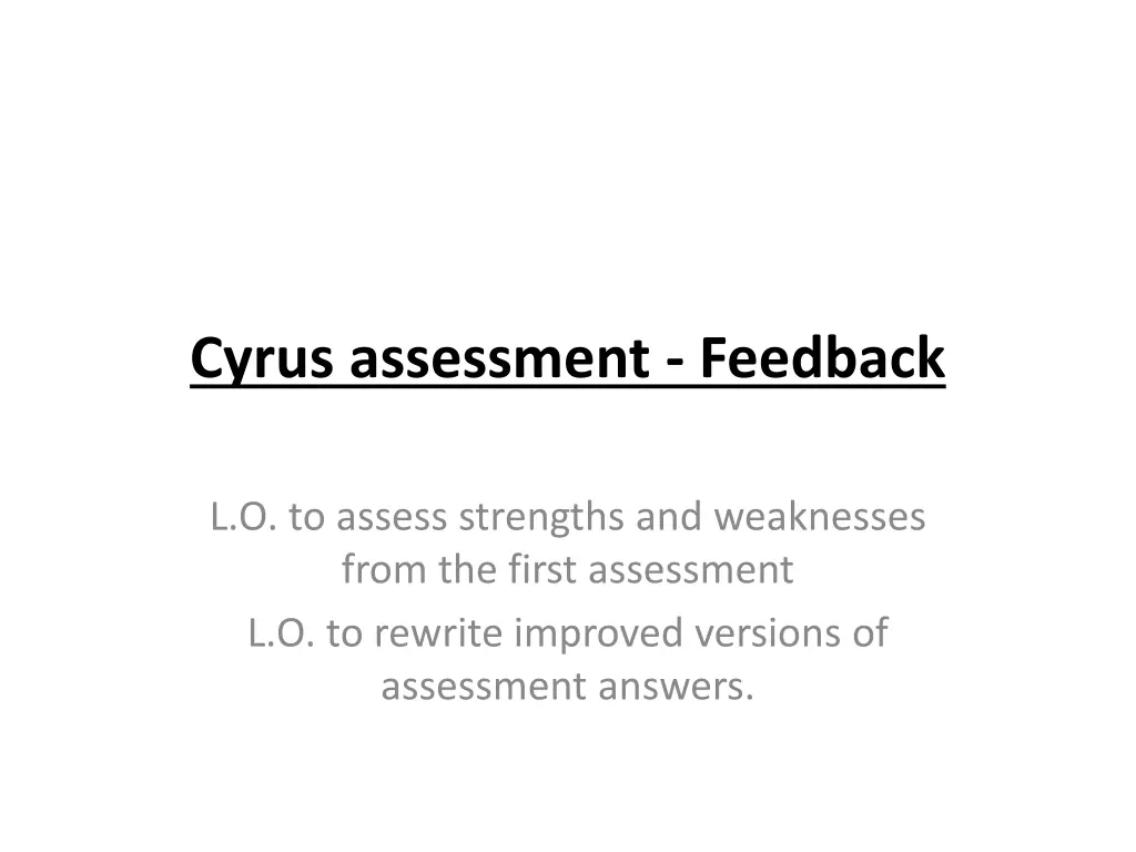 cyrus assessment feedback