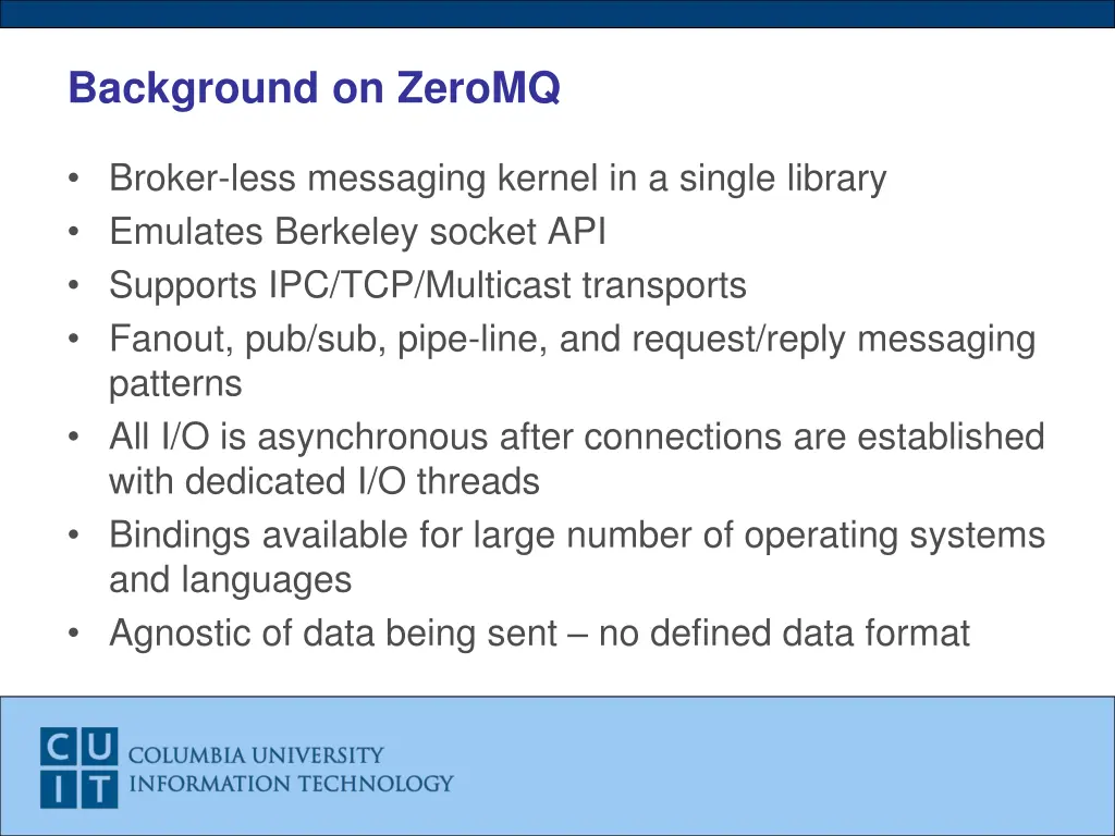 background on zeromq