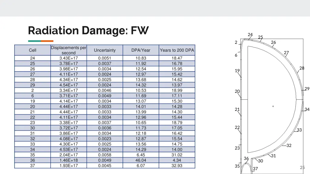 radiation damage fw