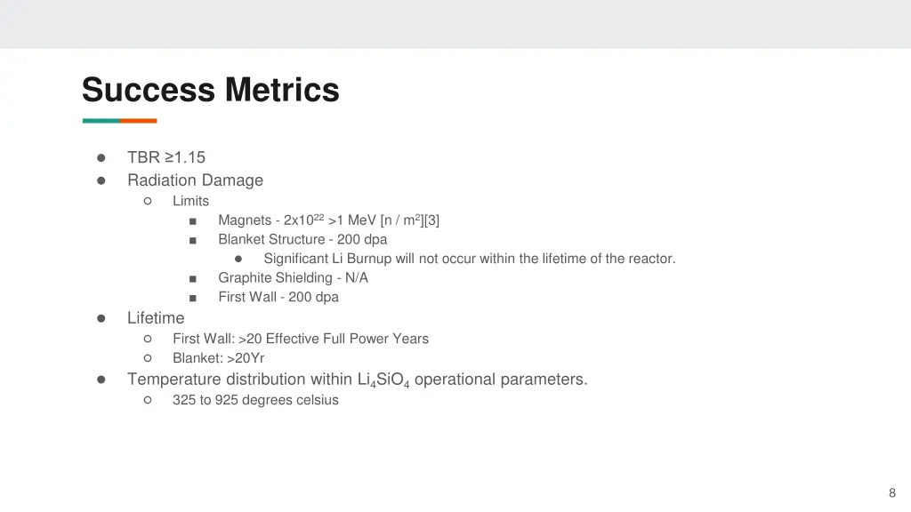 success metrics