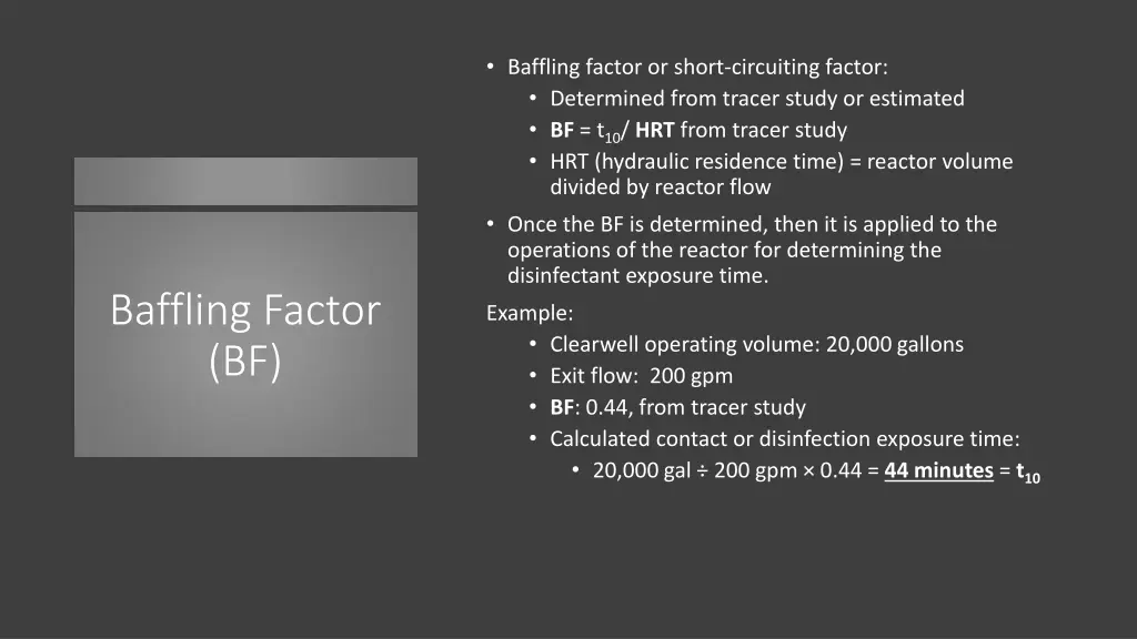 baffling factor or short circuiting factor