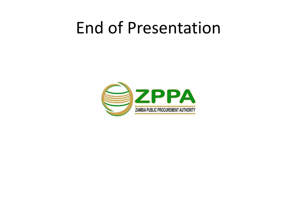 end of presentation