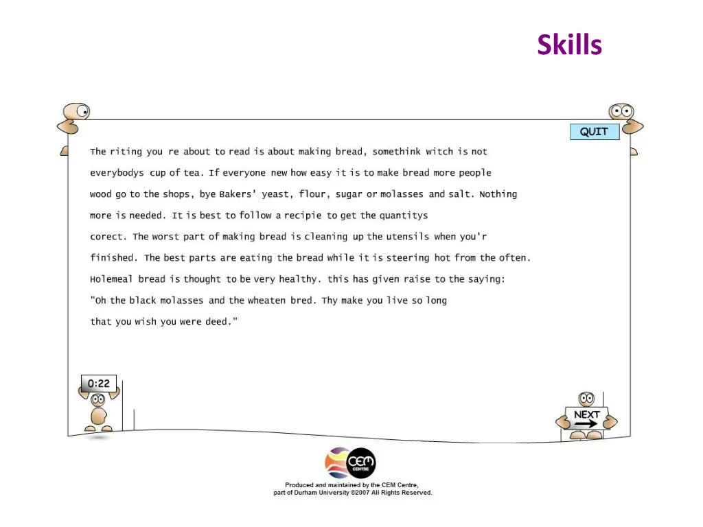 s1 s2 baseline assessment skills