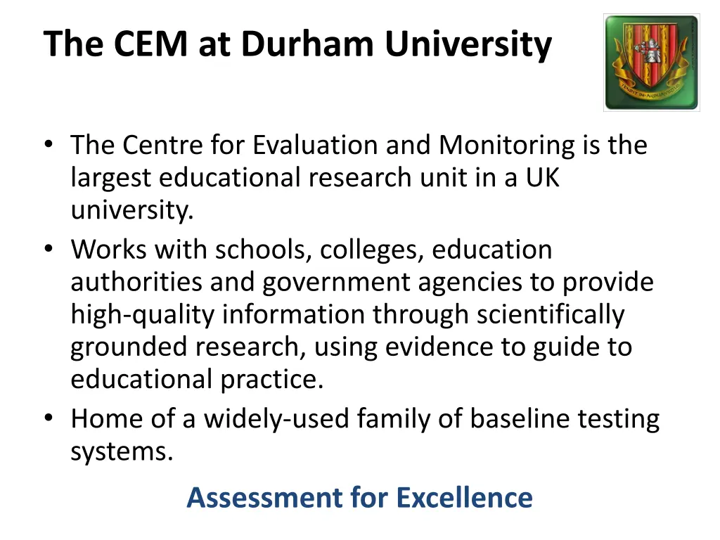 the cem at durham university