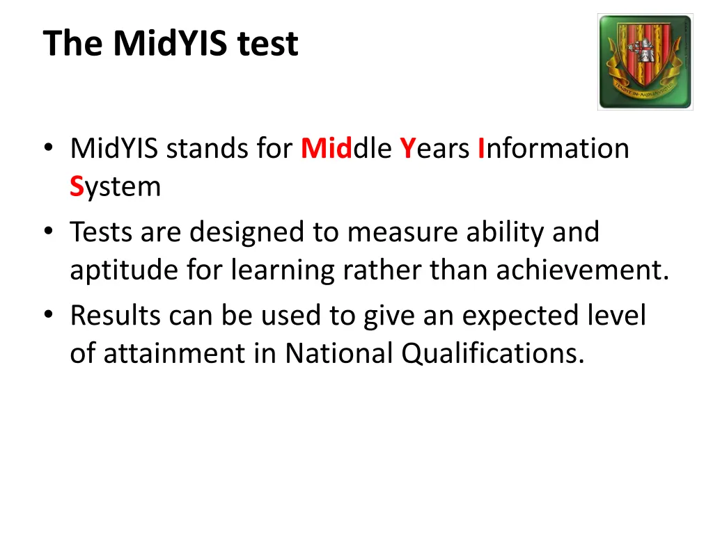 the midyis test 1