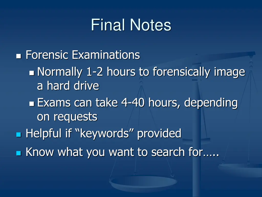 final notes