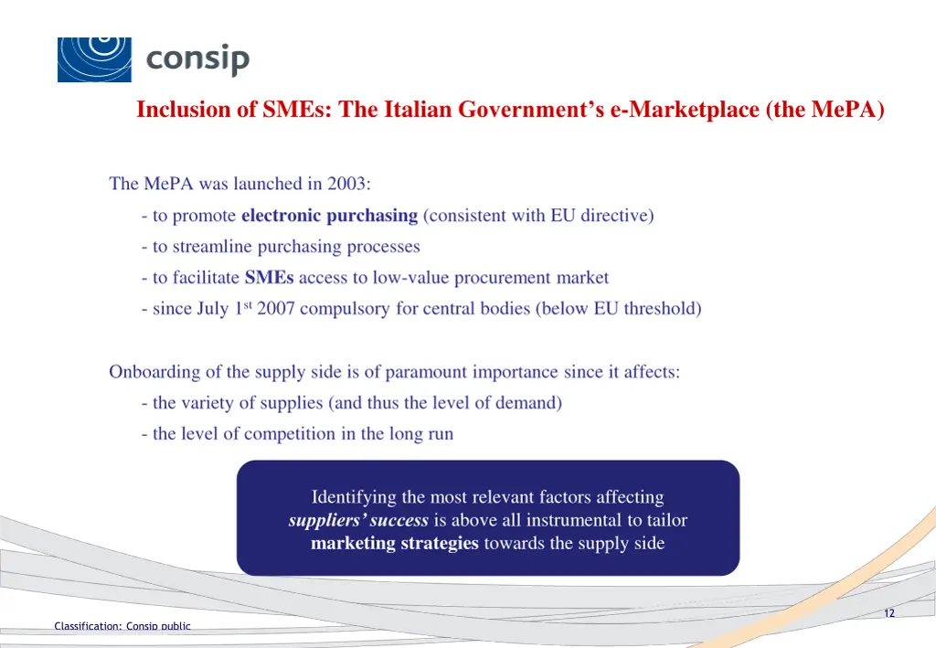 inclusion of smes the italian government