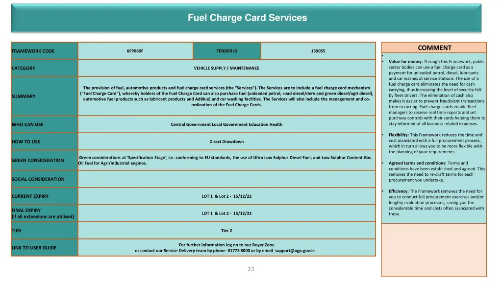 fuel charge card services