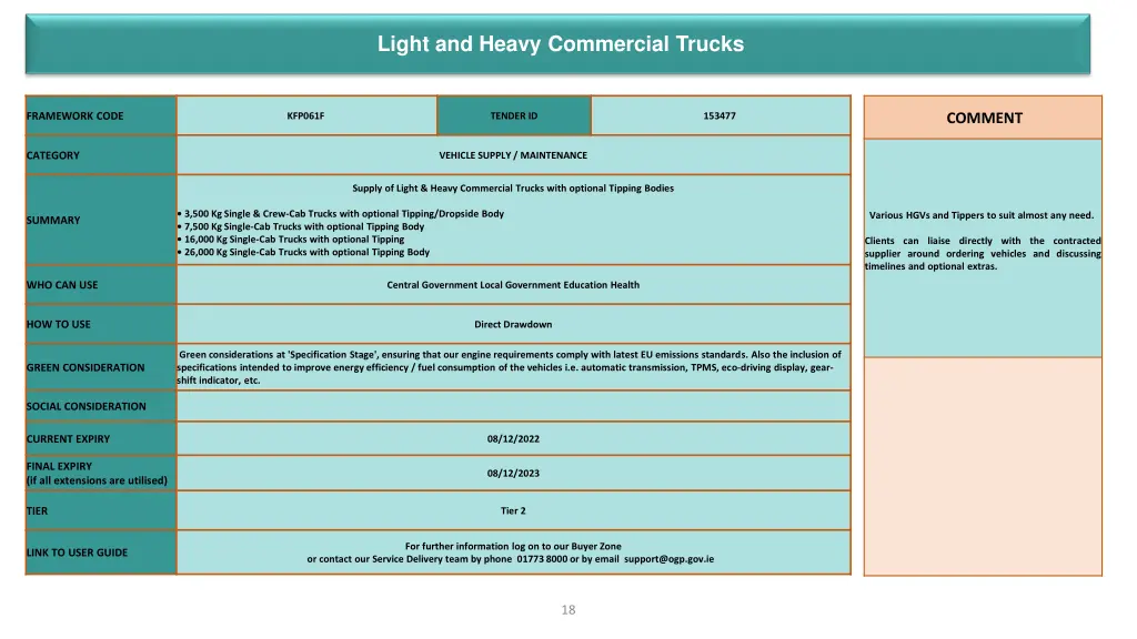 light and heavy commercial trucks