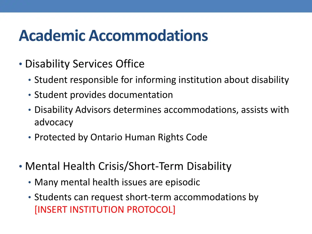 academic accommodations