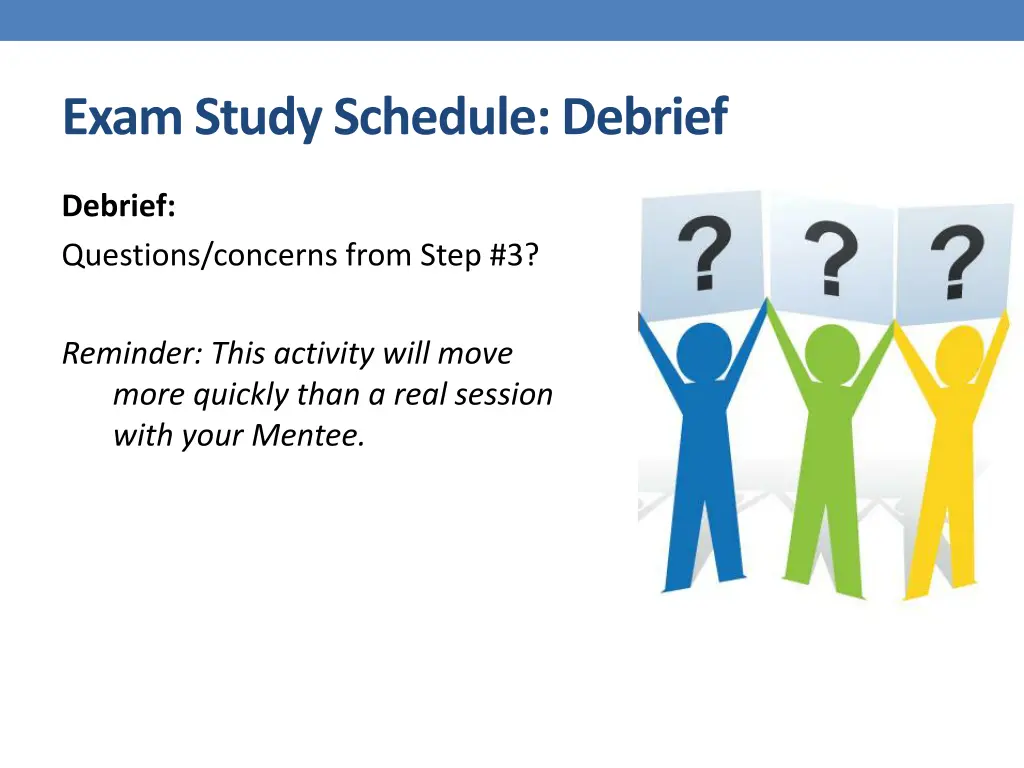 exam study schedule debrief