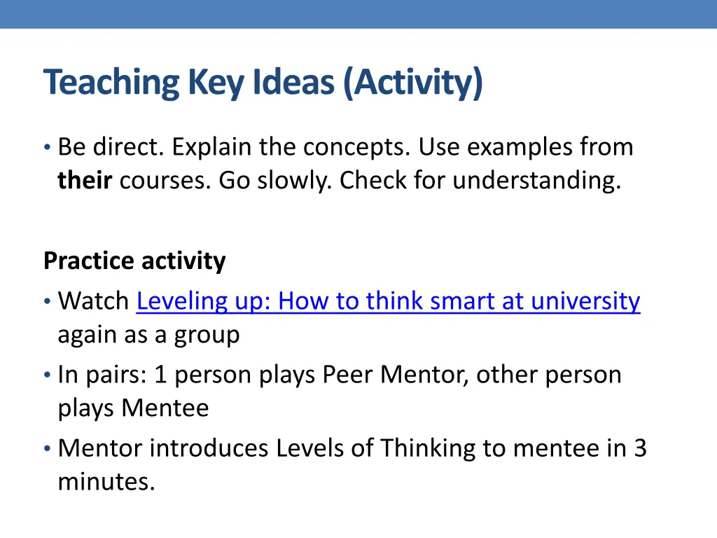 teaching key ideas activity