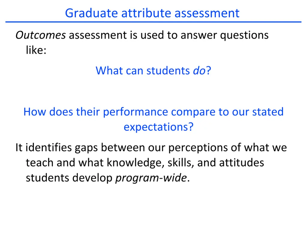 graduate attribute assessment