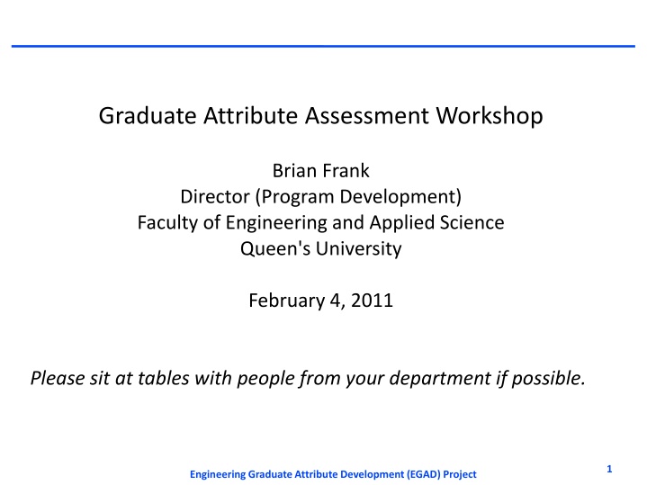 graduate attribute assessment workshop