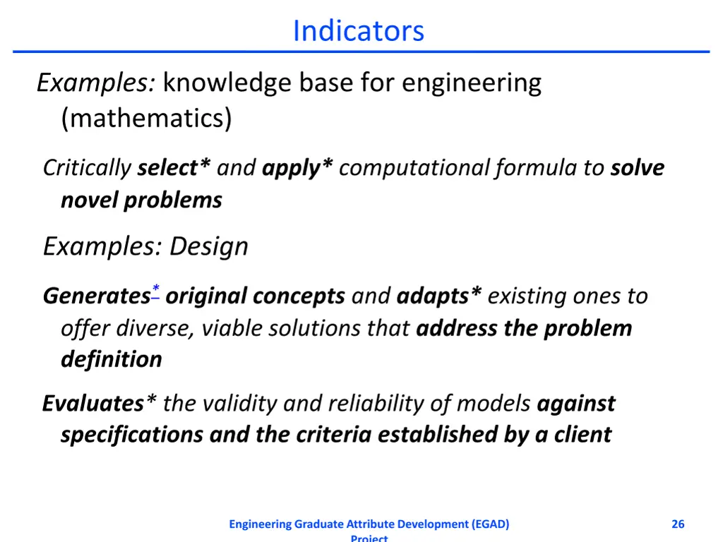 indicators 1