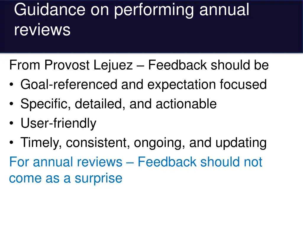 guidance on performing annual reviews 1