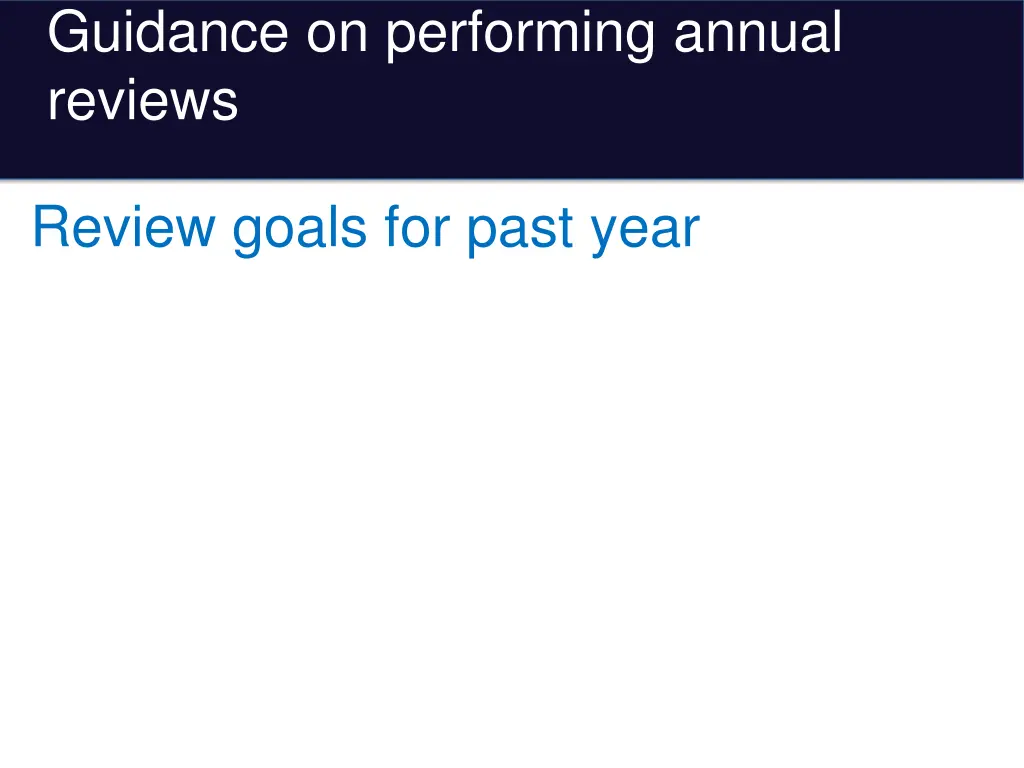 guidance on performing annual reviews 2