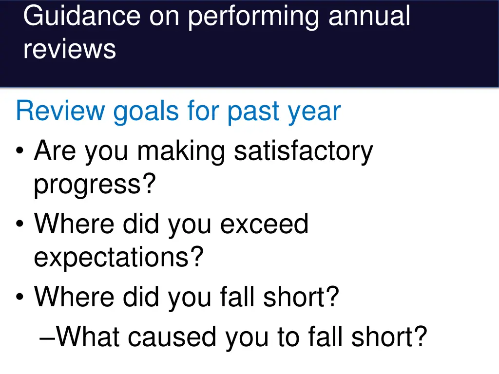 guidance on performing annual reviews 3