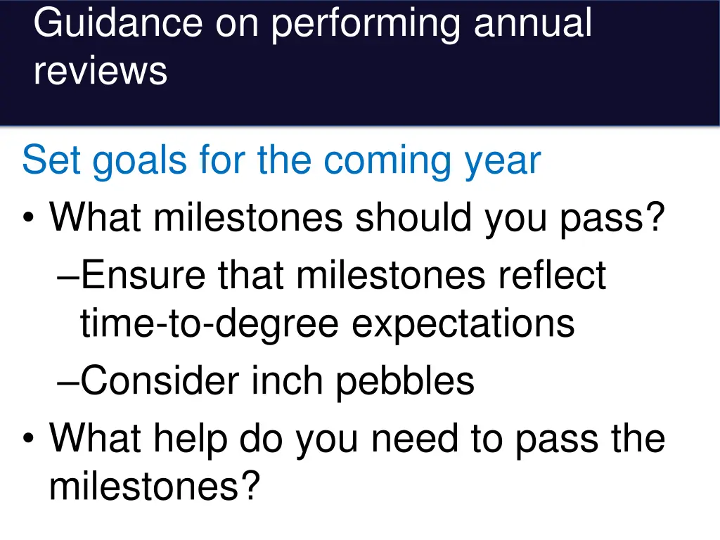 guidance on performing annual reviews 5