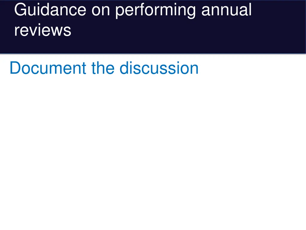 guidance on performing annual reviews 6