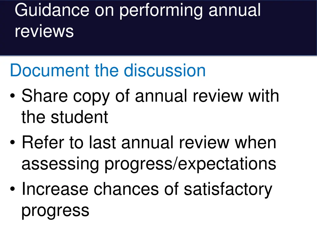 guidance on performing annual reviews 7