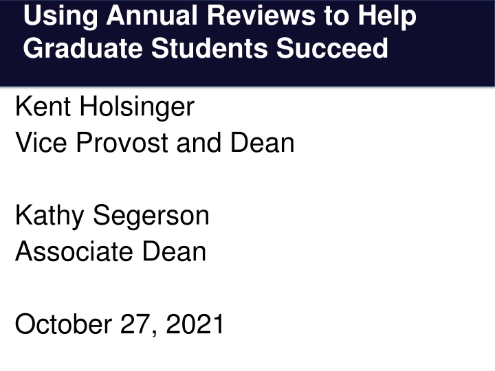 using annual reviews to help graduate students